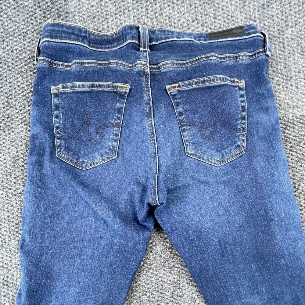 AG Adriano Goldschmied Womens Blue Whisker Denim Legging Ankle‎ Skinny Jeans 28R